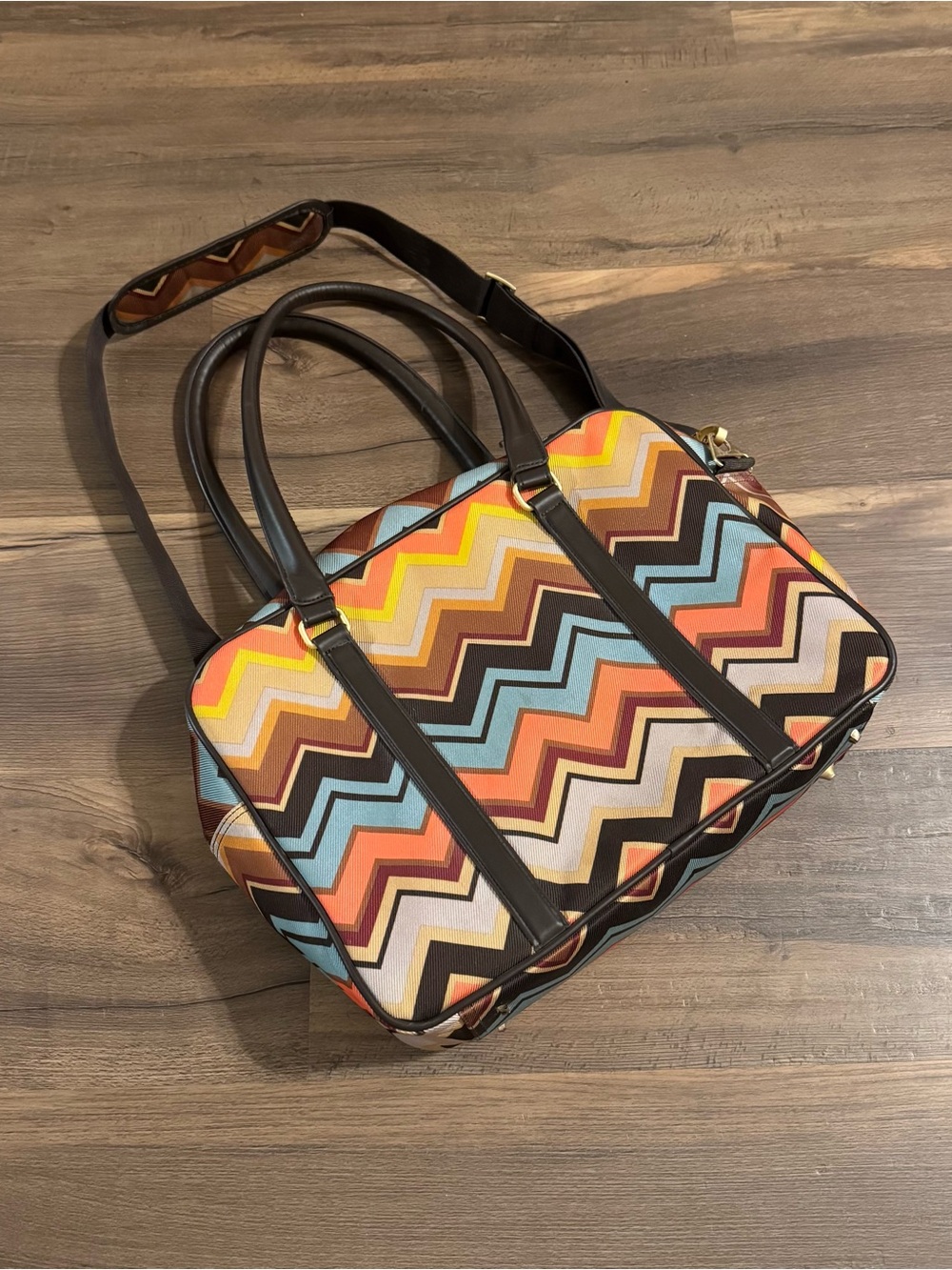 Missoni for Target Travel Tote Bag Multicolored Chevron Zig Zag 12" x 16"